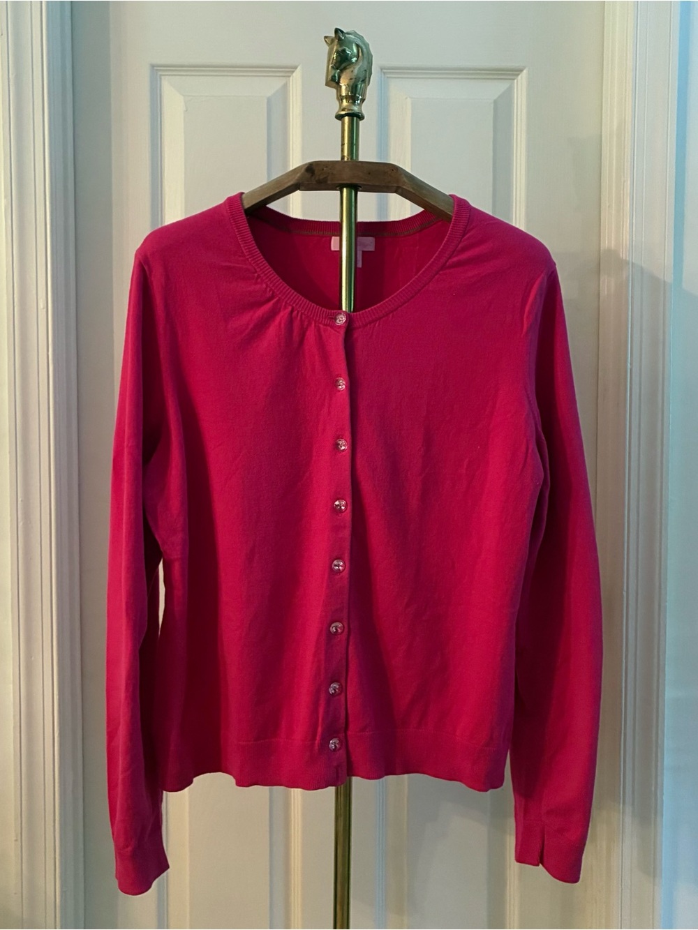 Vintage 00s Lilly Pulitzer Pink Cotton Cardigan Sweater